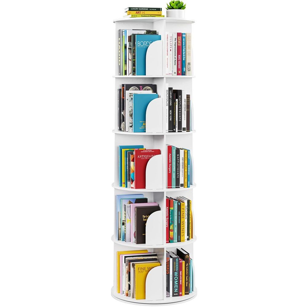 Bücherregal Drehbares Bücherregal, 360° Holz-Eck Lagerregal, Aufbewahrungsregal