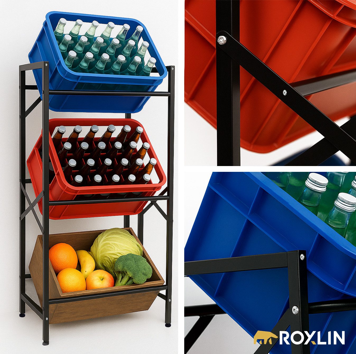 Roxlin Ablageregal Getränkekistenregal für 3/6 Kisten günstig online kaufen