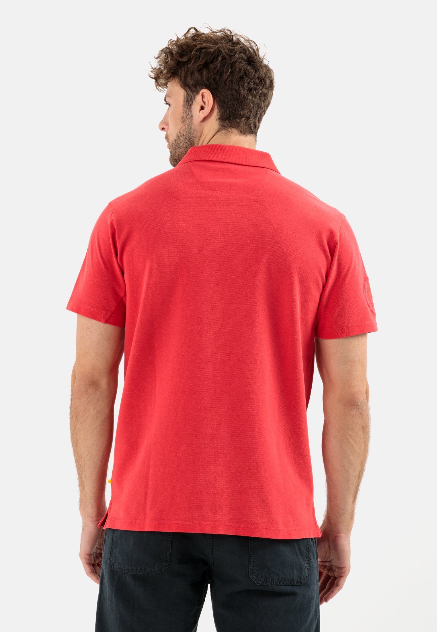 active Rot Shirts_Poloshirt Baumwolle Poloshirt aus camel reiner