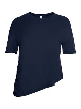 Sheego T-Shirt Große Größen mit asymmetrischem Saum und Faltendetail