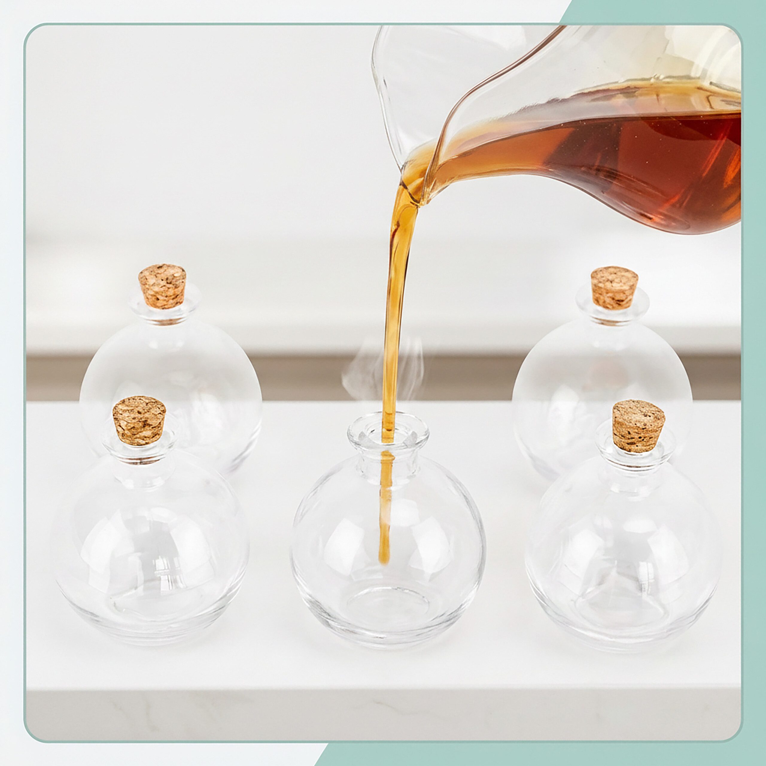 relaxdays Vorratsglas Glasflaschen mit Korken 6er Set, Glas, (6-tlg) – Bild 2 von 5