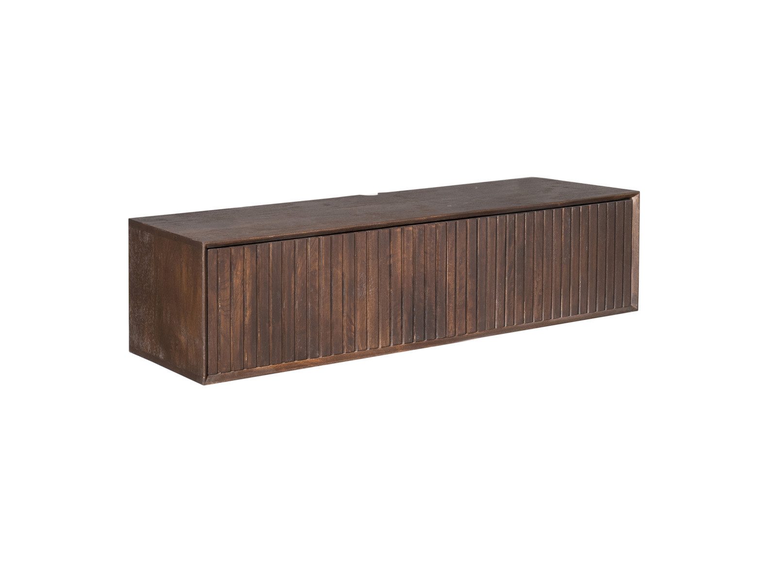 Villa Möbel TV-Board (Packung, 1 St., 1 St. TV Möbel), Schwebendes TV-Board (Mangoholz) mit Lamellen und Tipp-Öffnung