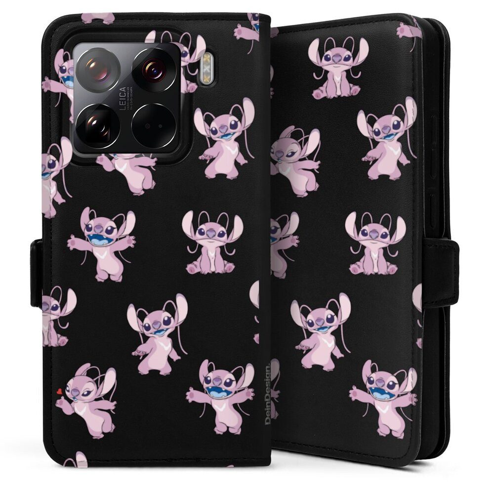 DeinDesign Handyhülle Lilo & Stitch Engel Disney Angel Faces Pattern Transparent, Xiaomi 15 5G Hülle Handy Flip Case Wallet Cover Handytasche Leder