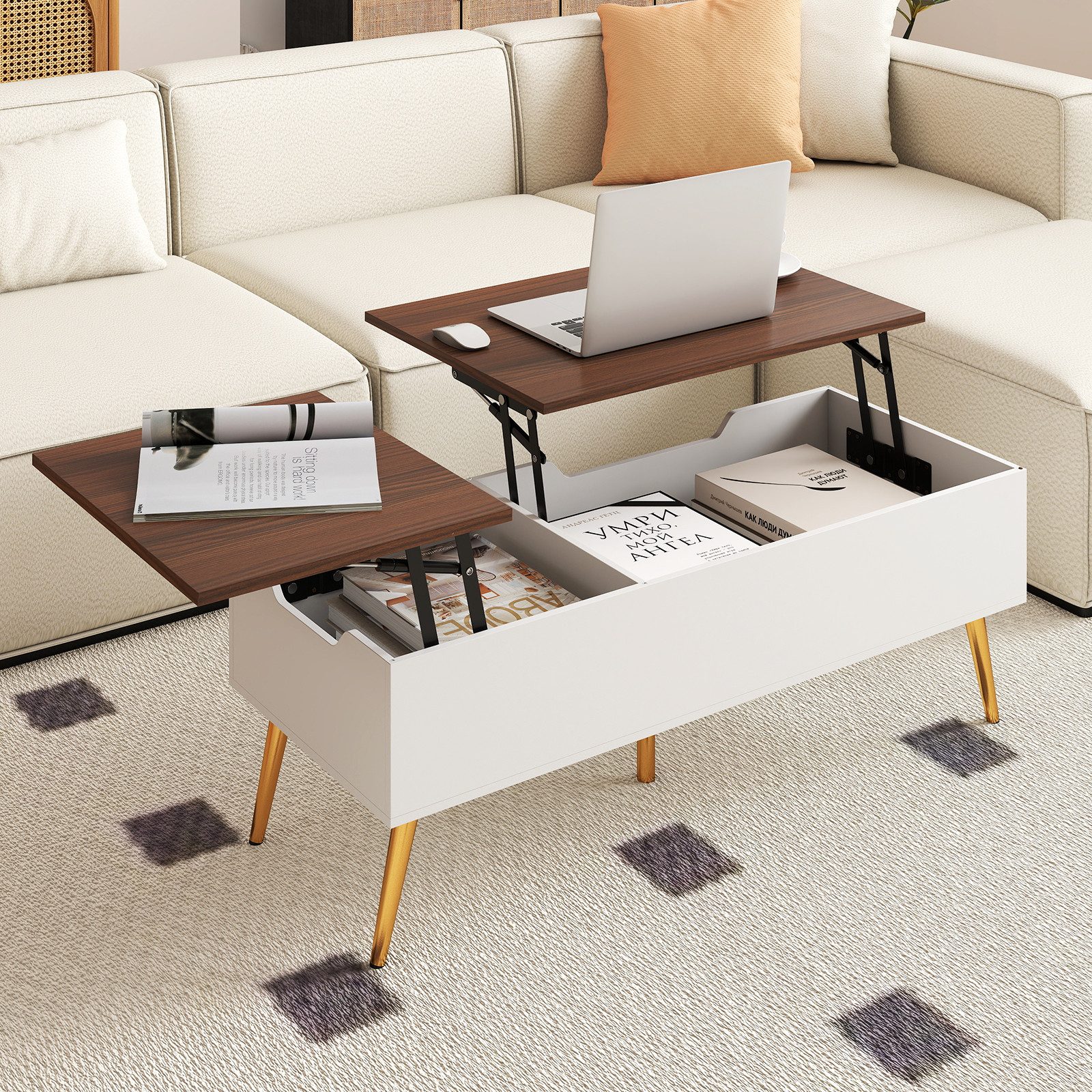 COSTWAY Couchtisch (1-St), höhenverstellbar, Wohnzimmertisch mit günstig online kaufen