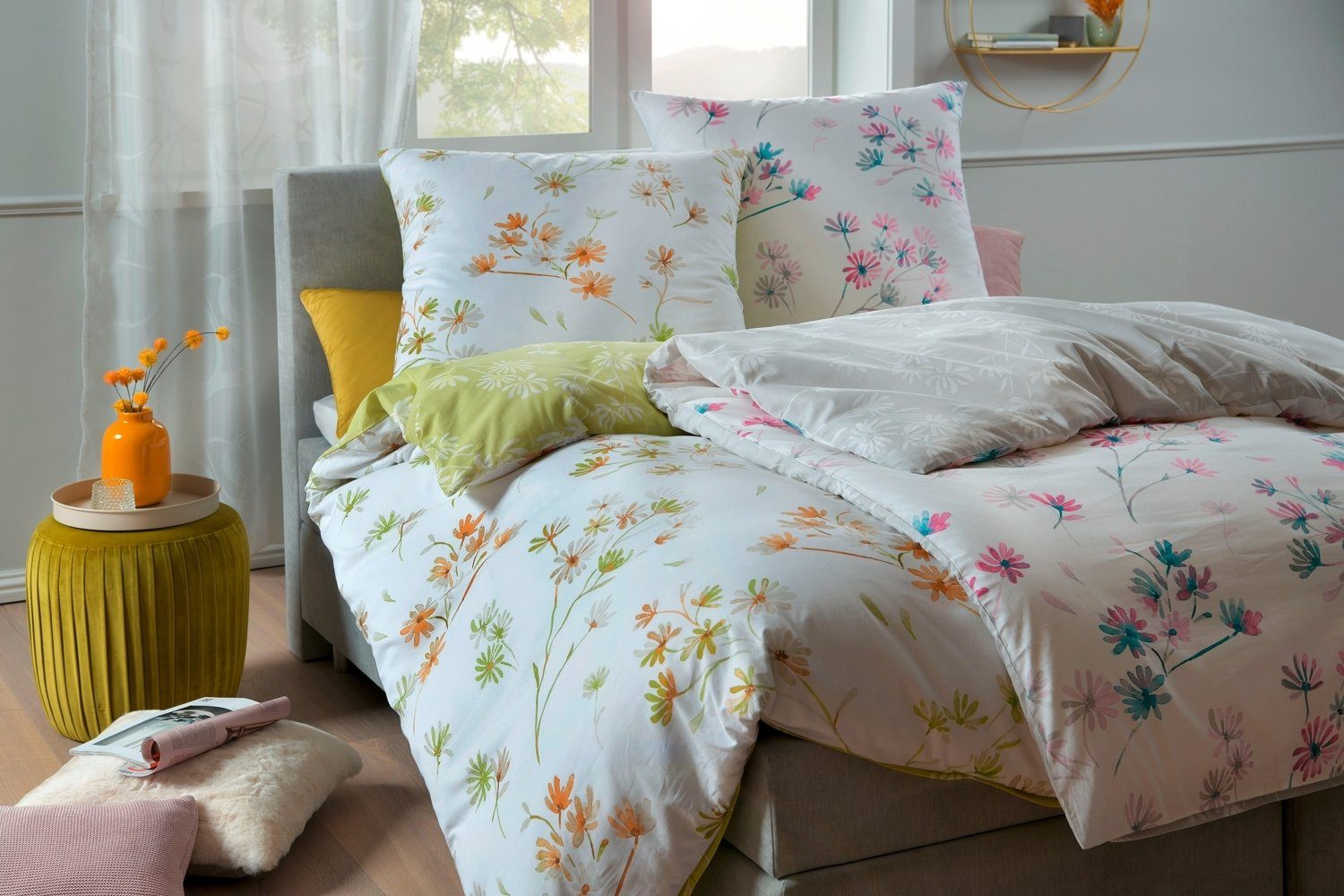 Bettwäsche BELLA, Renforce-Wende, Mehrfarbig, 135 x günstig online kaufen