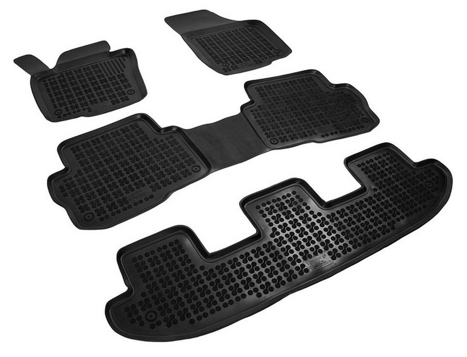 AZUGA Auto-Fußmatten Hohe Gummi-Fußmatten passend für Seat Alhambra/VW  Sharan ab 9/2010-202, für VW,Seat Alhambra,Sharan Van, 4-teilig (2 x vorn,  1 x durchgehend 2. Sitzreihe, 1 x durchgehend 3. Sitzreihe)