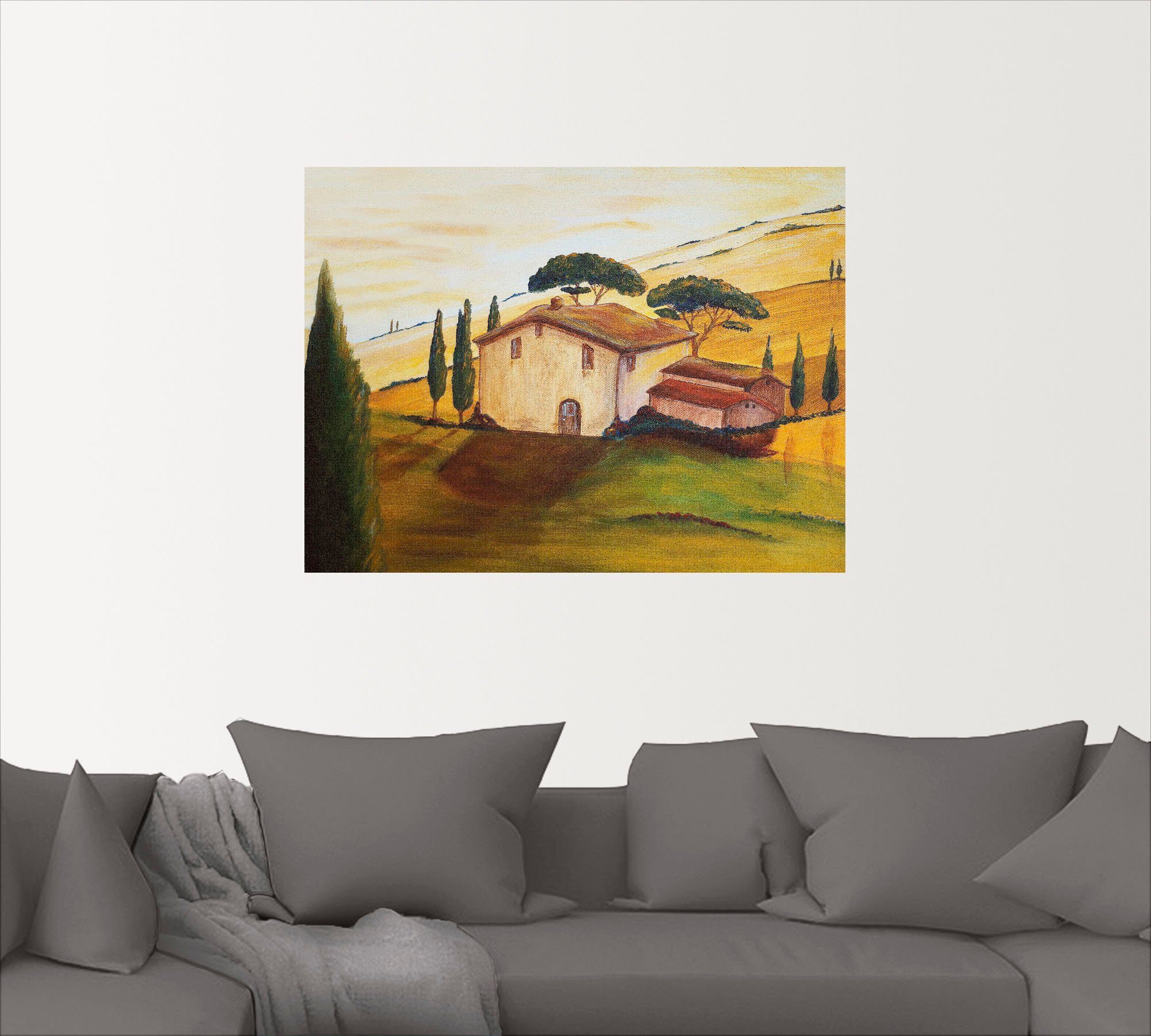 oder Berge Wandaufkleber in (1 Größen (Ausschnitt), St), als Leinwandbild, Poster der Sonnenblumen versch. Wandbild Artland in Toskana