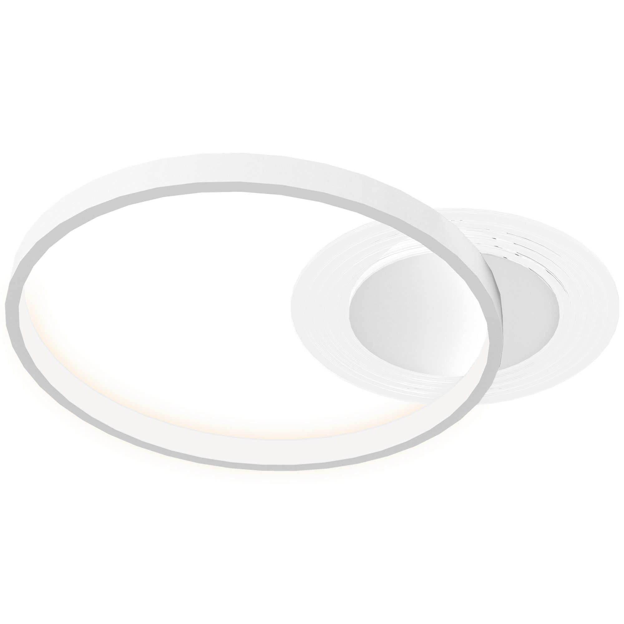 HOMCOM Deckenleuchte mit Zwei-Ring-Design, rund, LED, für Schlafzimmer Wohn günstig online kaufen