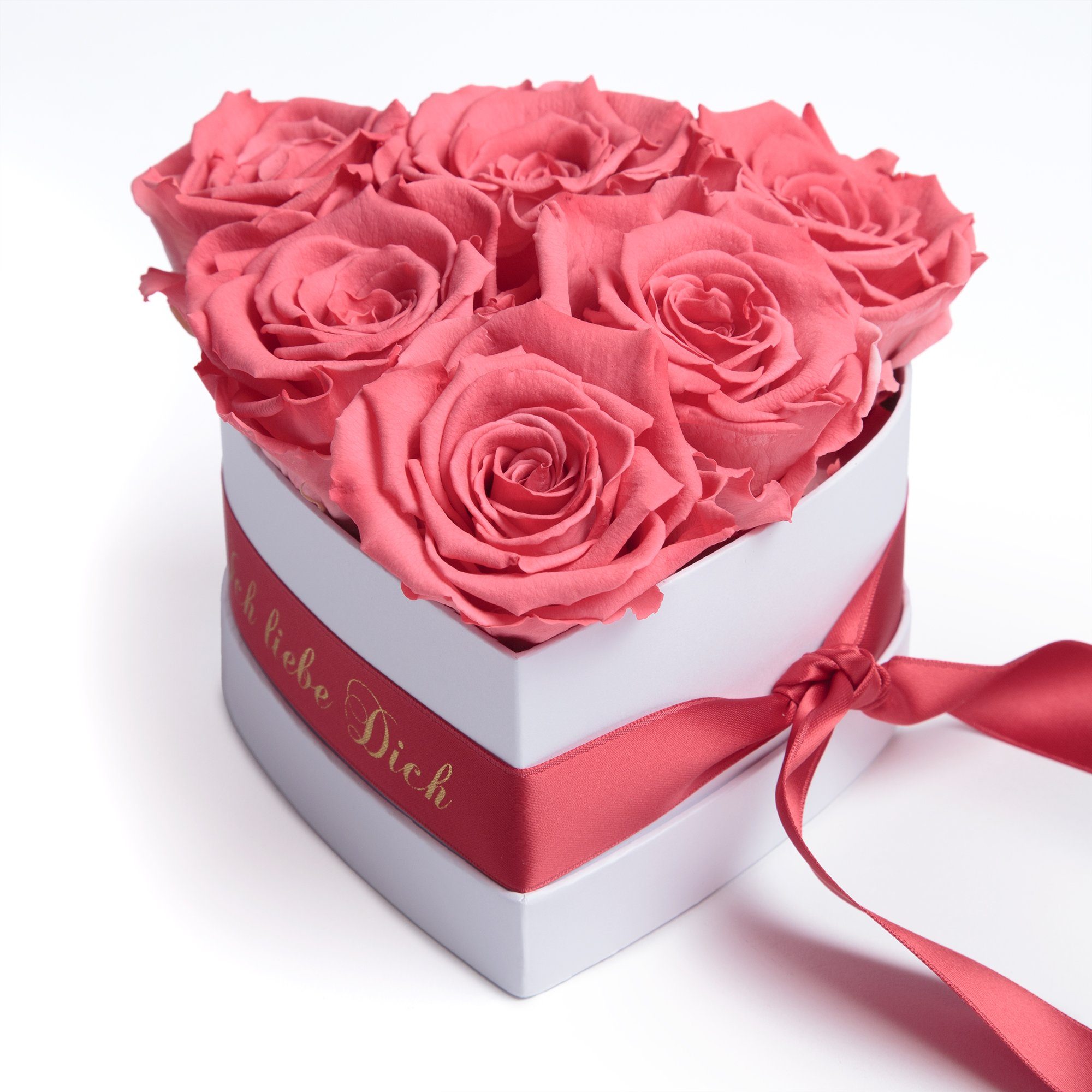 Geschenk 10 liebe 6 Rose, Höhe Rosenbox Valentinstag Infinity Korall cm, SCHULZ Geschenk Ich Frau Frau ROSEMARIE ewige Herz Heidelberg, Rosen Dich Herz Kunstblume