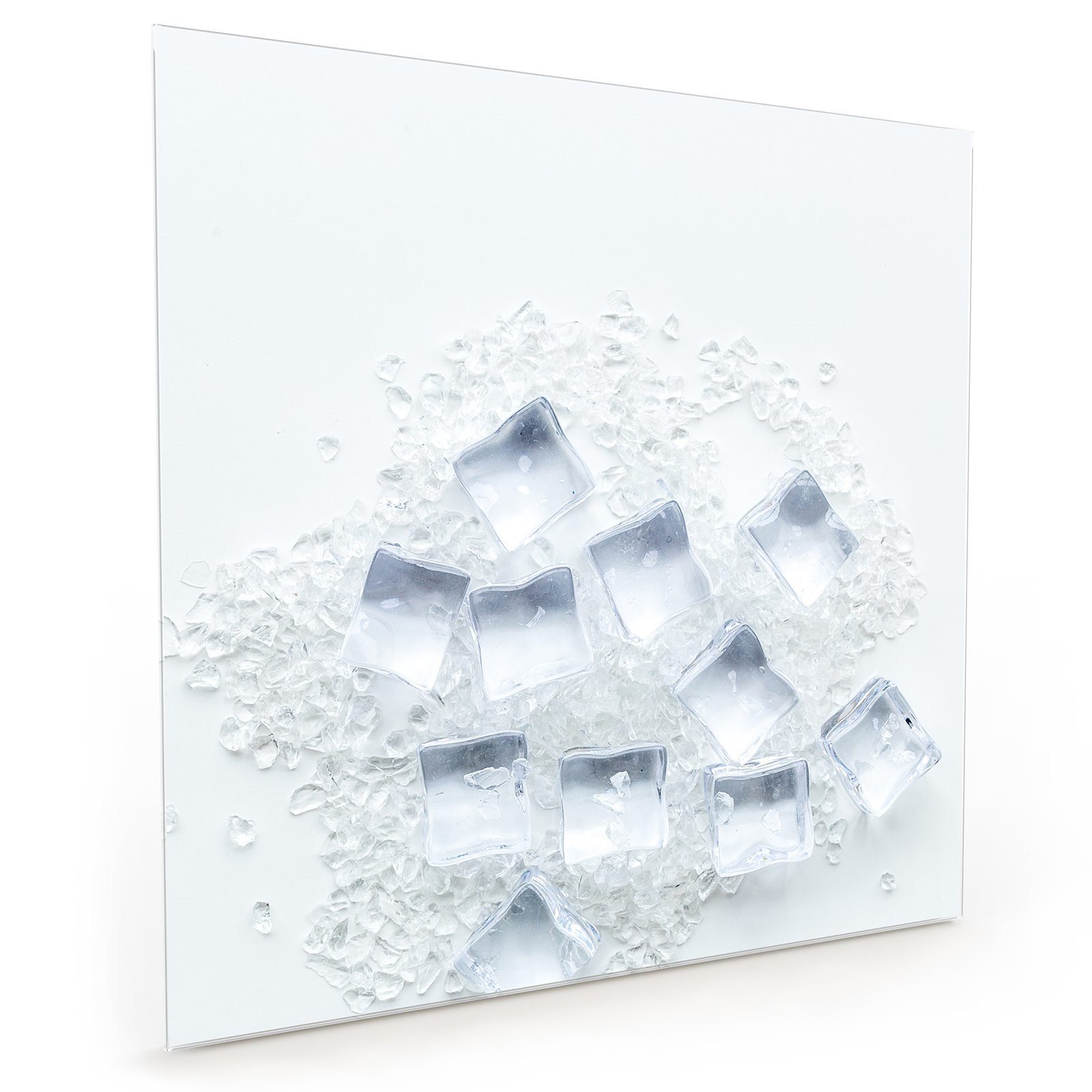 Primedeco Küchenrückwand Küchenrückwand Spritzschutz Glas mit Motiv Eiswürfel