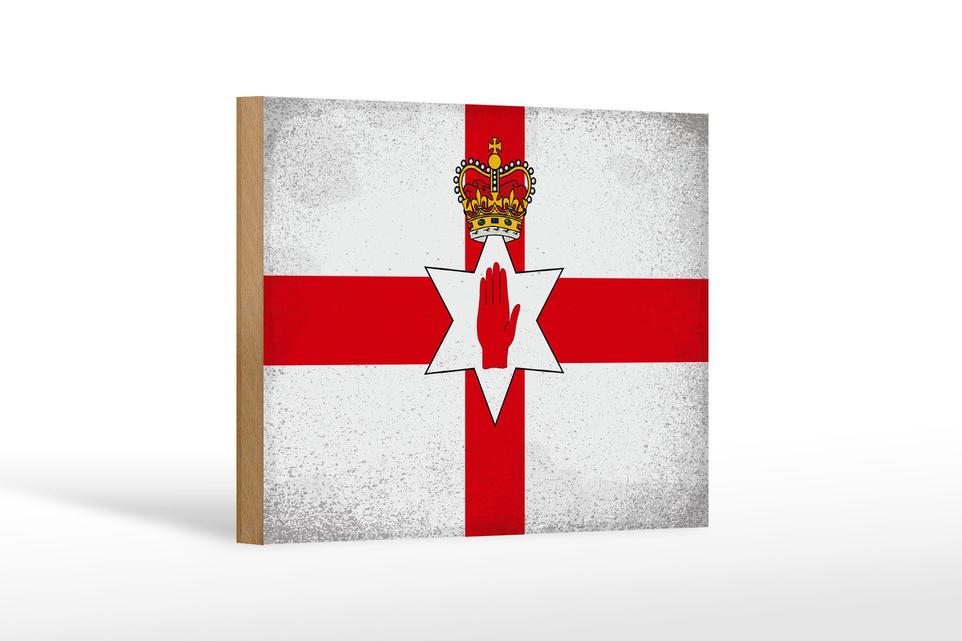 Femer GmbH Holzbild Flagge Nordirland 18x12 cm Flag Vintage, Flaggen (1 St), Glatte Holzfaserplatte (MDF), vorn beschichtet