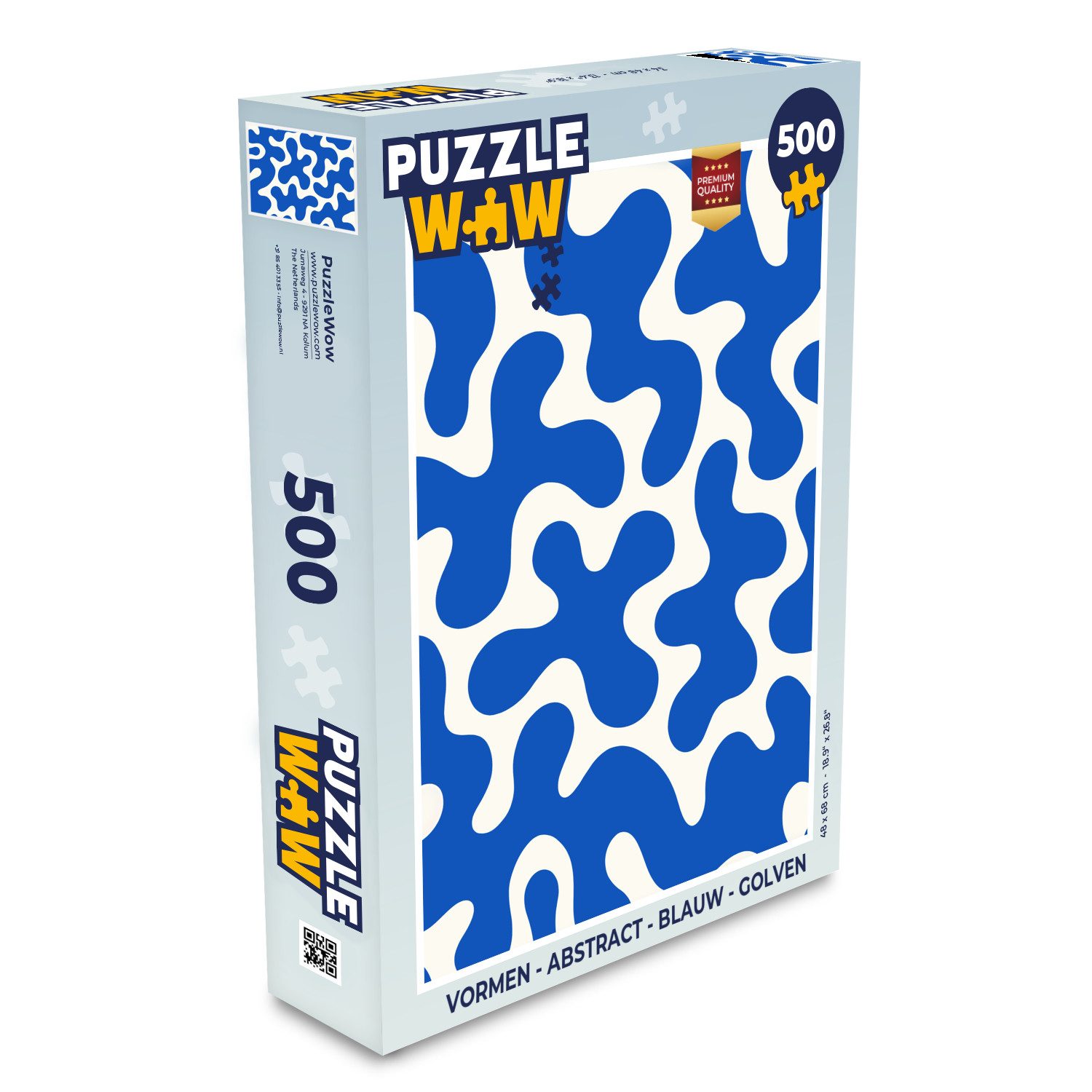 MuchoWow Puzzle Formen - Abstrakt - Blau - Wellen, 500 Puzzleteile, Foto-Puzzle, Bilderrätsel, Puzzlespiele, Spielzeug