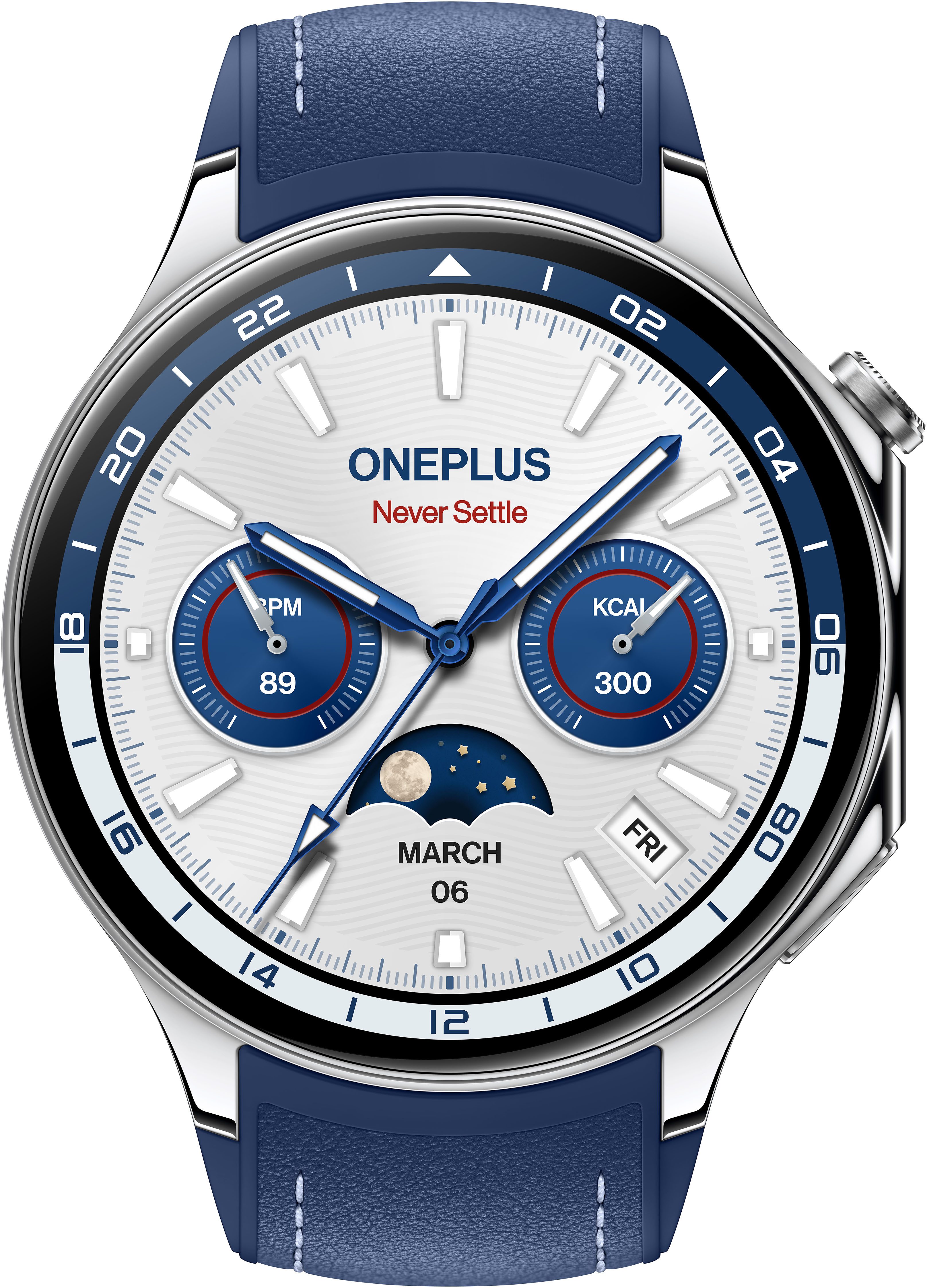 OnePlus Watch 2 Nordic Blue Edition Smartwatch (1,43 Zoll, Wear OS 4 + RTOS)