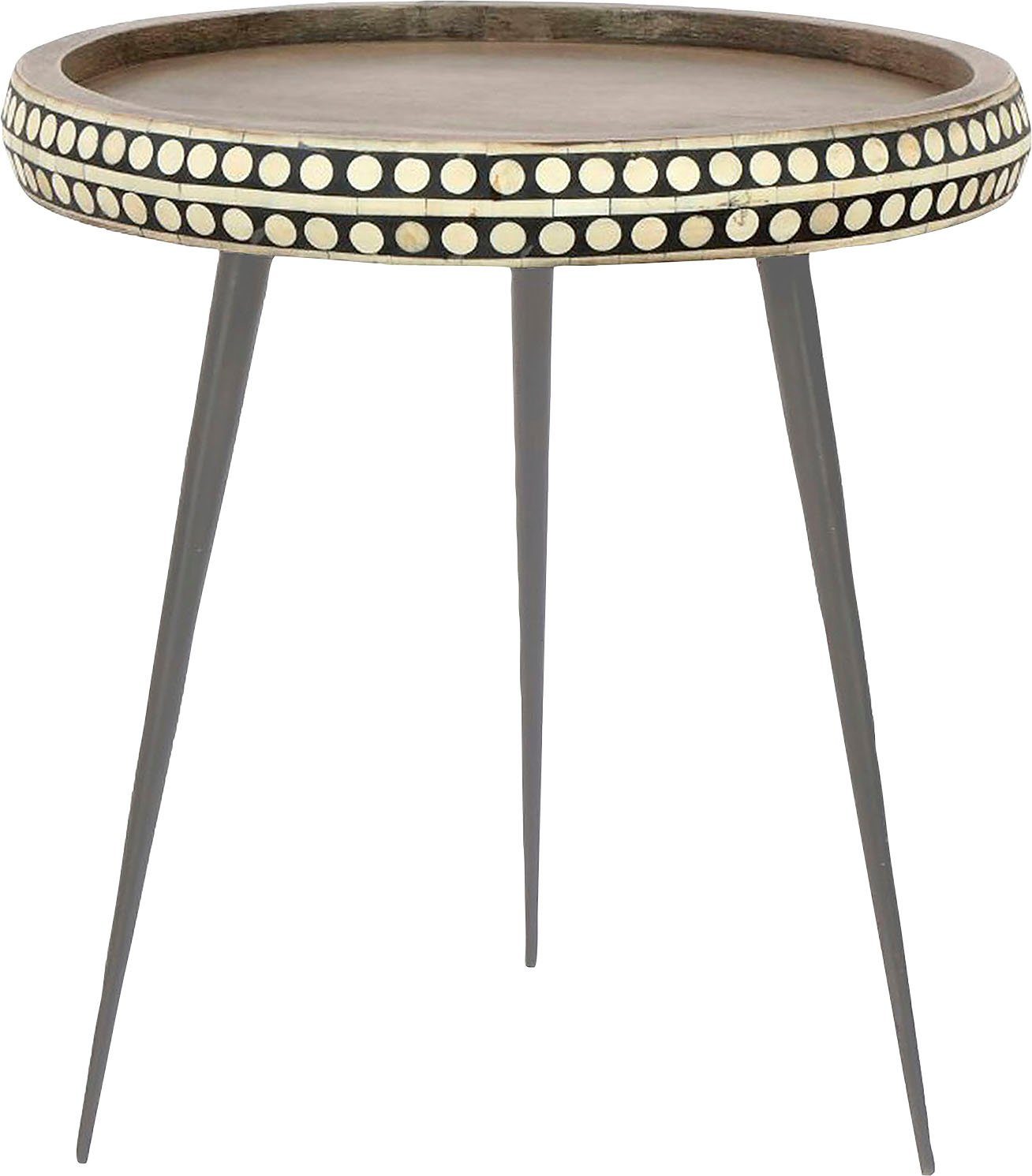 byLIVING Beistelltisch Jana, aus Massivholz, mit modernem Muster, Durchmess günstig online kaufen