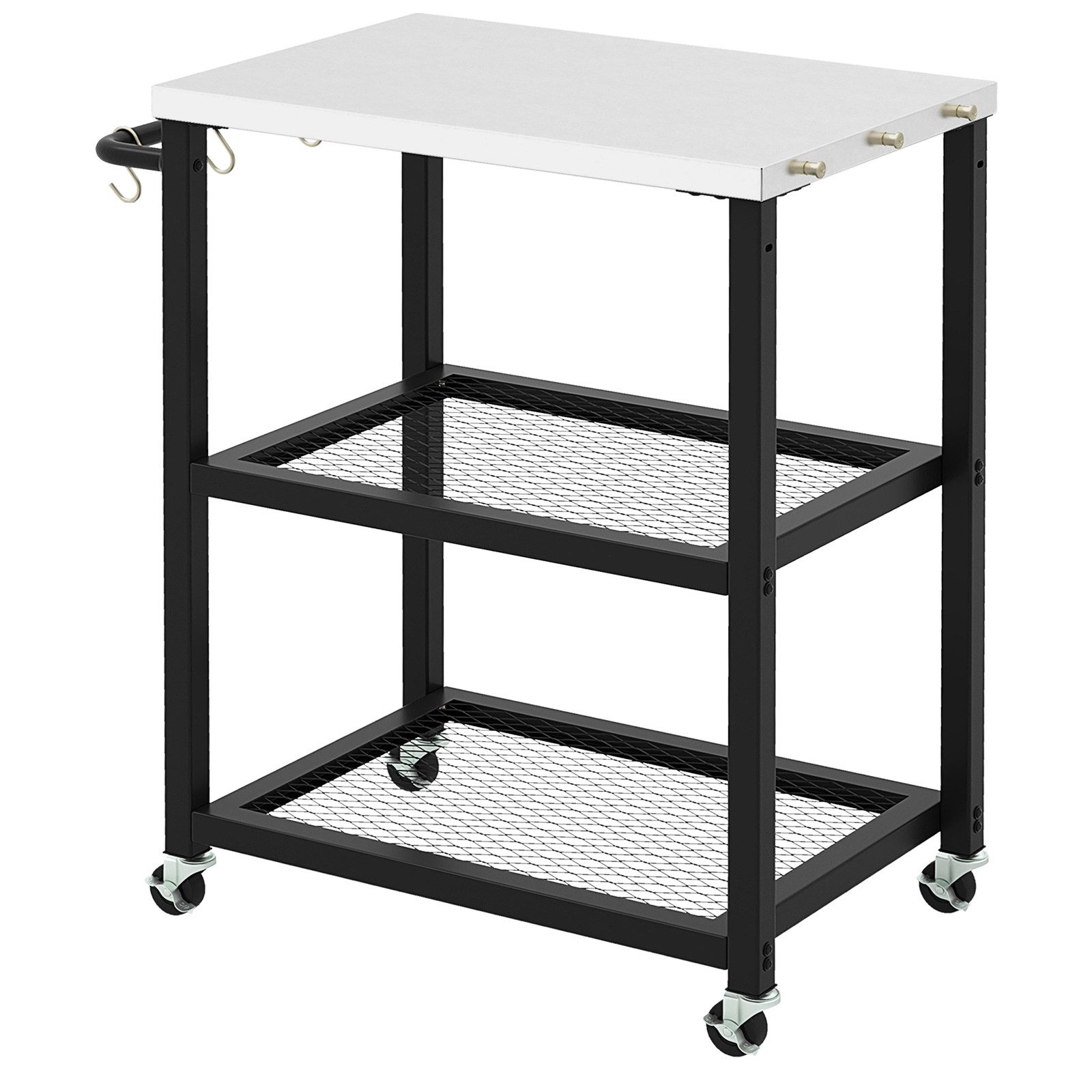 COSTWAY Grillablagetisch, 3-stufiger Grillwagen mit Platte, günstig online kaufen