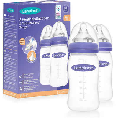 Lansinoh Babyflasche »Weithalsflasche mit NaturalWave™ Sauger Gr. M,«