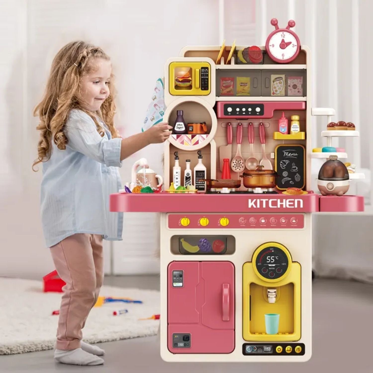 Coemo Spielküche TONY Kunststoff, Rosa Kinderküche günstig online kaufen
