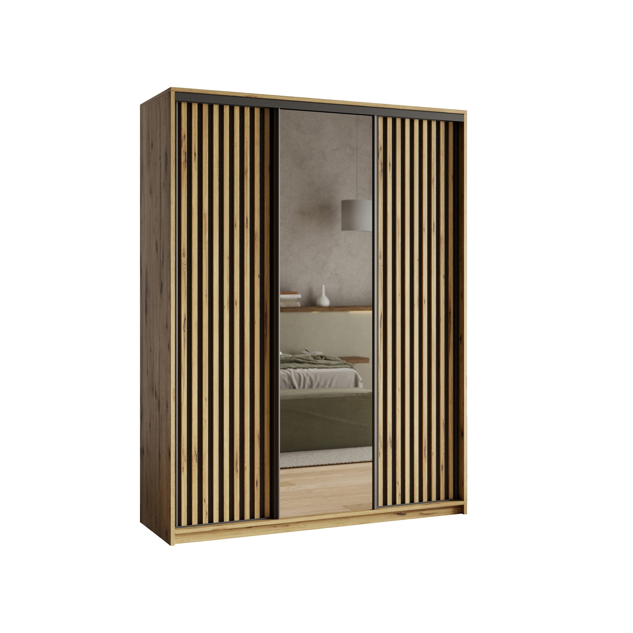 Masseno Schwebetürenschrank ORRA Kleiderschrank mit Spiegel und Schubladen günstig online kaufen