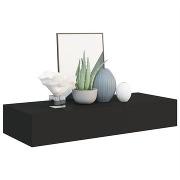 DOTMALL Schubkasten Wandmontiertes Schubladenregal,Schwarz, 60x23,5x10cm,MDF