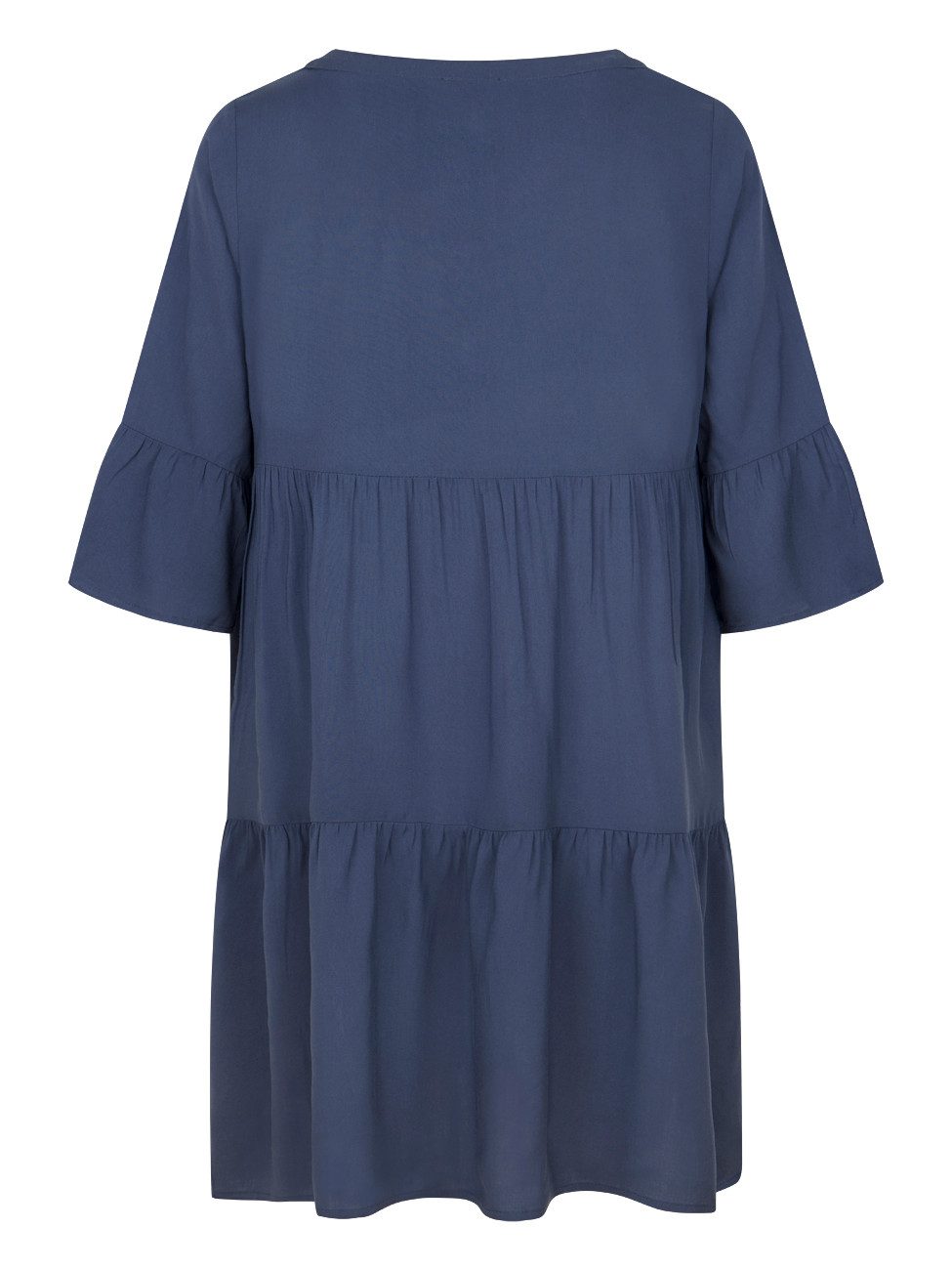 DENIMFY Sommerkleid Damen Kleid DFFrida A-Linie 3/4 Arm Freizeitkleid mit V-Ausschnitt aus 100% Viskose – Bild 4 von 5