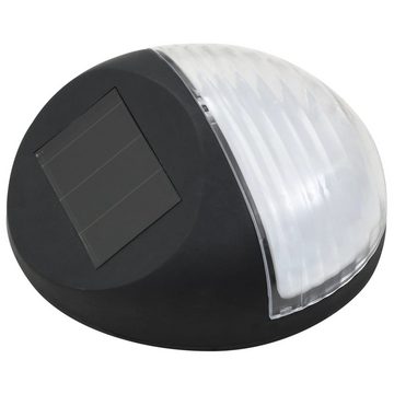 vidaXL Außen-Wandleuchte Outdoor Solar-Wandleuchten LED 12 Stk. Rund Schwarz