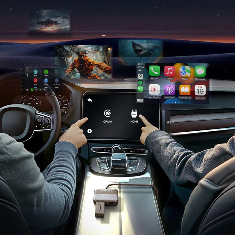 Minix CA361 Plus Kabelloser CarPlay & Android Auto Adapter, Plug und Play HDMI-Adapter zu USB