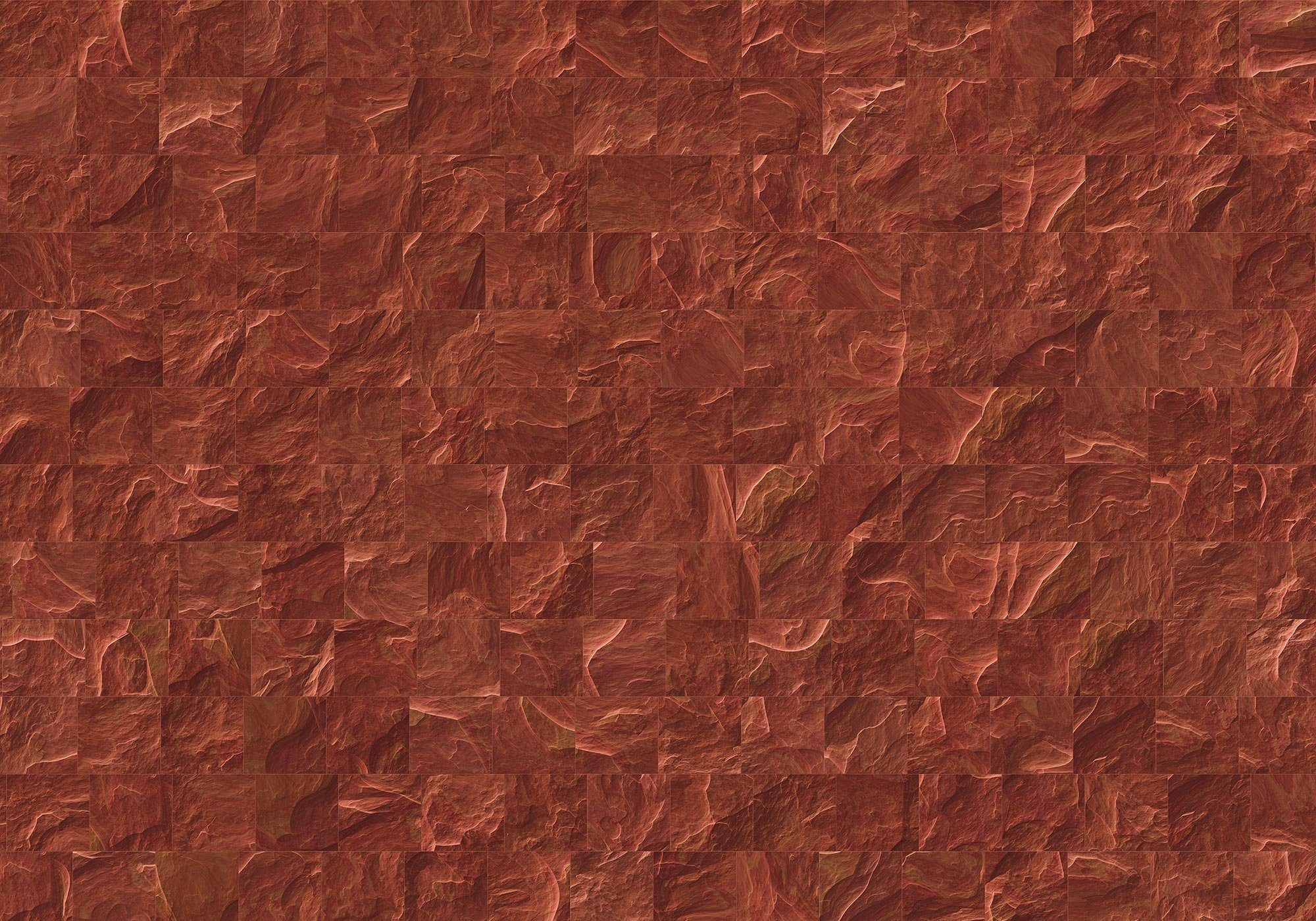 Höhe) (Breite Komar x Tiles, 400x280 Slate Red Vliestapete cm