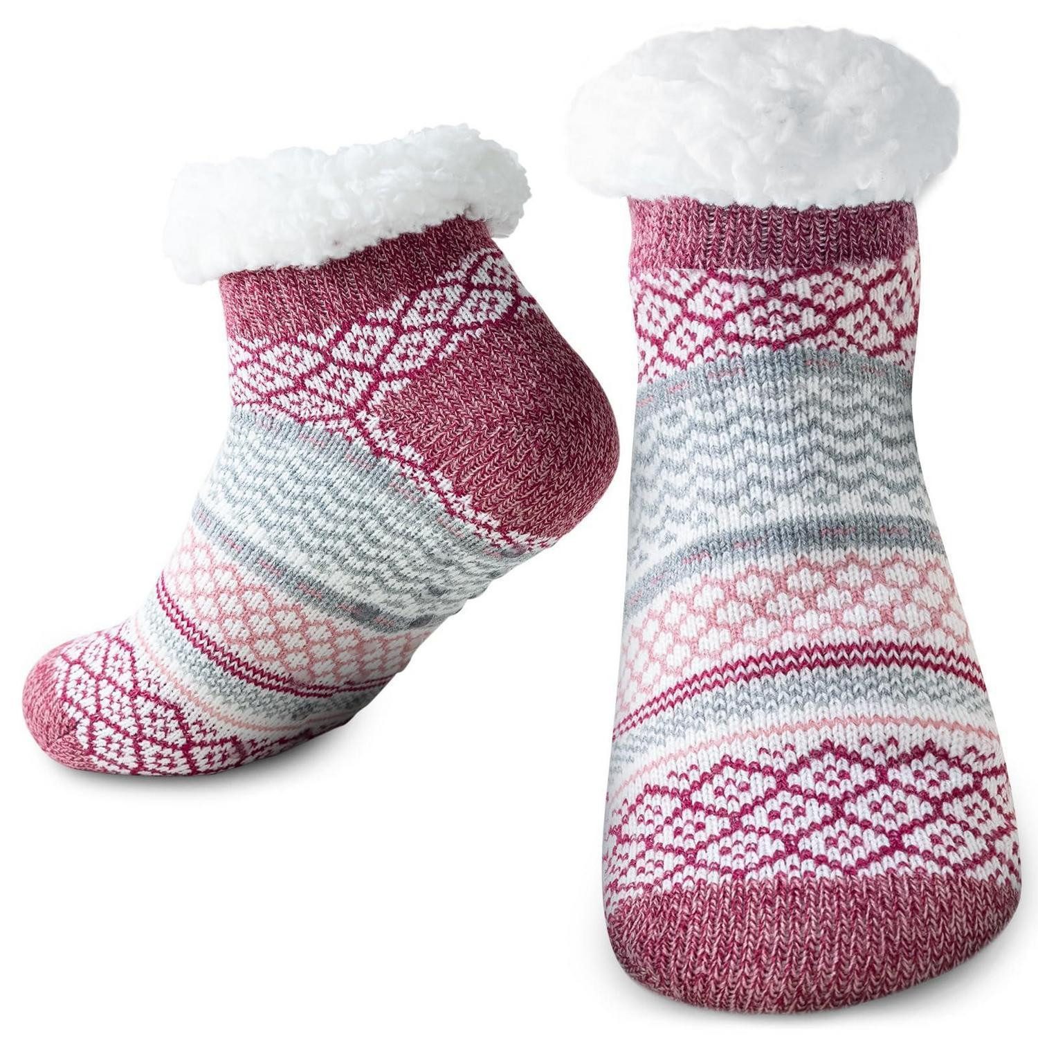 LuxusKollektion Kuschelsocken Kuschelsocken Damengröße 35-44 rot