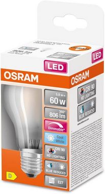 Osram LED-Leuchtmittel Osram Superstar dimmbare LED E27 cool white 60 W lampe-2er, E27, Kaltweiß, dimmbar