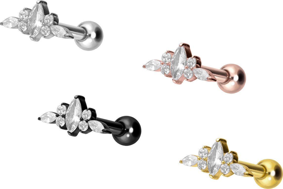 PIERCINGLINE Piercing-Set Titan Ohrpiercing mit Innengewinde DESIGN (Mini-B günstig online kaufen