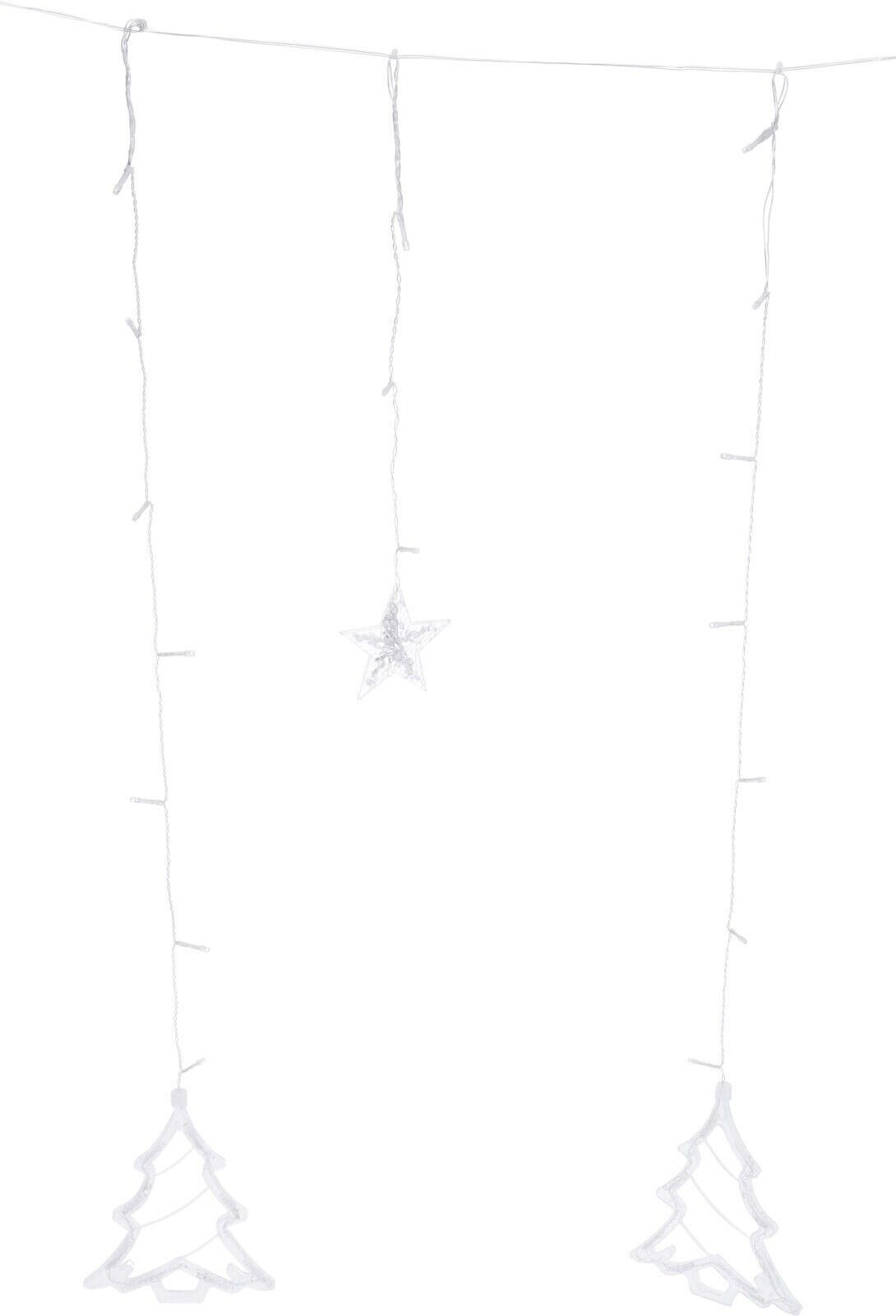 Meinposten LED-Lichterkette Sternenvorhang Weihnachtsdeko Tannenbaum Stern 138 LED Innen Außen, 8 Funktionen Leuchten und / oder Blinken