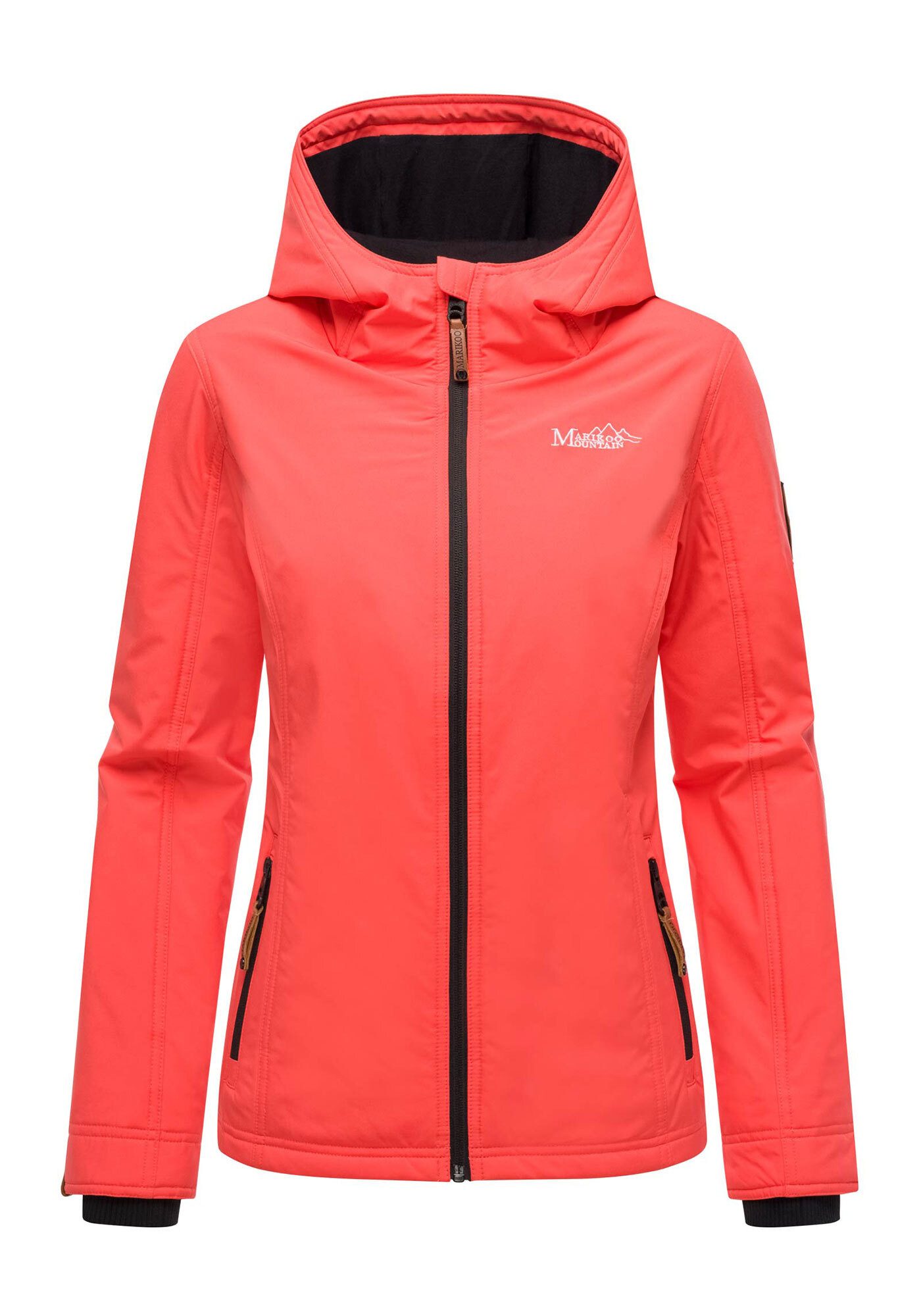 Marikoo Outdoorjacke Brombeere Sportliche Übergangsjacke mit Kapuze und schützendem Kragen – Bild 2 von 5