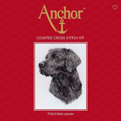 Anchor Kreativset Anchor Kreuzstich-Set "Schwarzer Labrador", Zählmuster, (embroidery kit)
