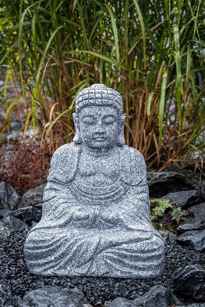 – robust Buddha, – und witterungsbeständig IDYL gegen ein Regen sehr IDYL Figur Granit-Stein Naturprodukt Granit UV-Strahlung. Gartenfigur Frost, –
