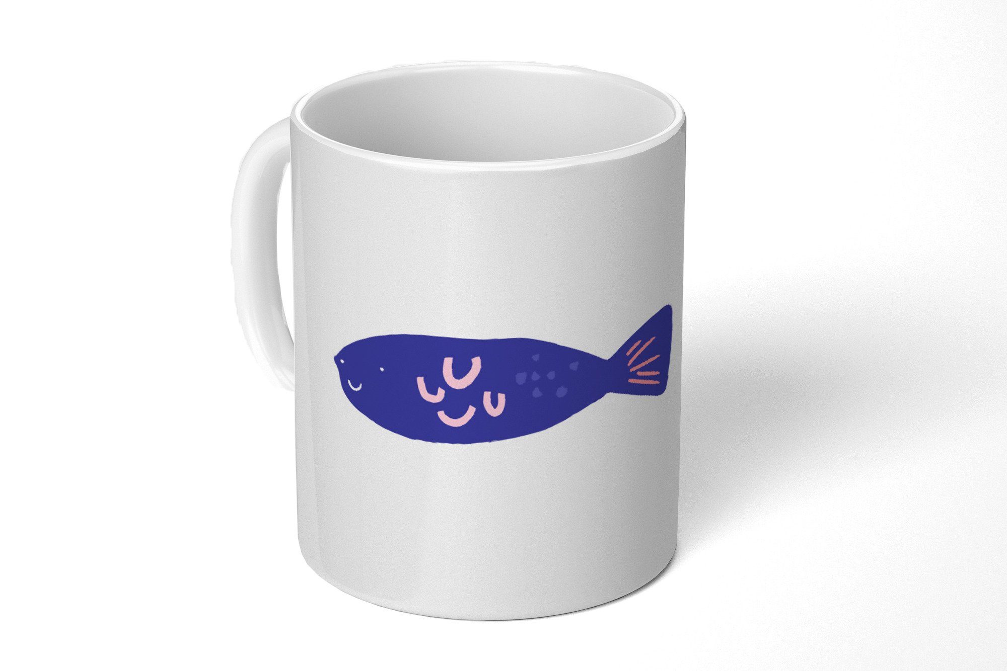 MuchoWow Tasse Fisch - Pastell - Lila, Keramik, Kaffeetassen, Teetasse, Becher, Teetasse, Geschenk