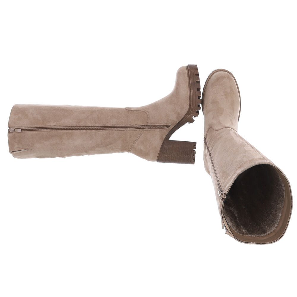 Ital-Design Kniehohe Damenstiefel mit stabilem Absatz günstig online kaufen