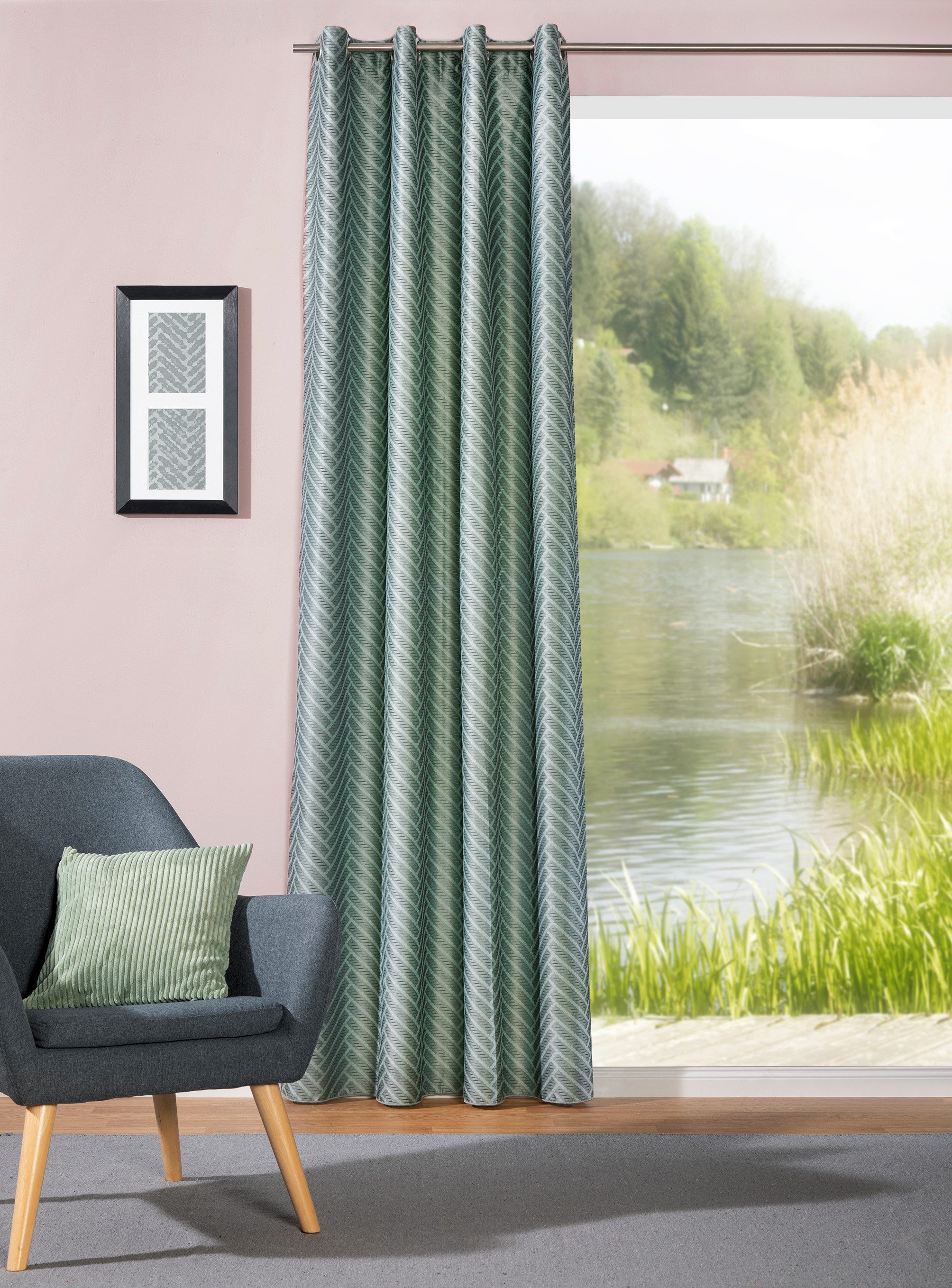 Verdi Gardine Ösenschal Leonie 140 x 245 cm (1 St), Ösen, halbtransparent, günstig online kaufen