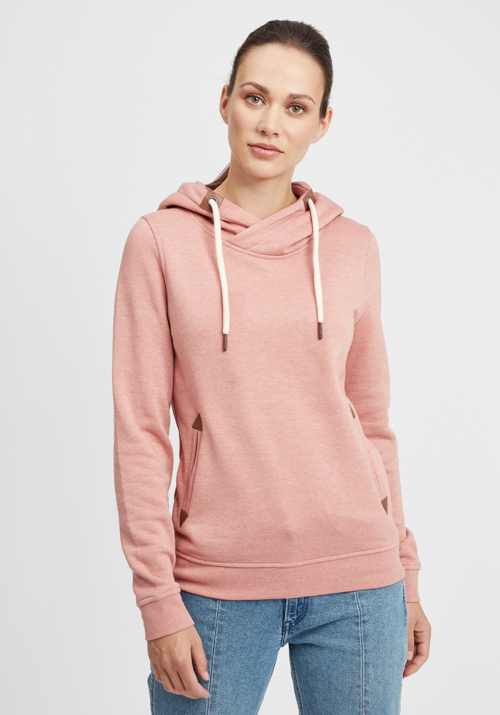 OXMO Hoodie OXVicky Hood Kapuzenpullover mit Cross-Over Kragen