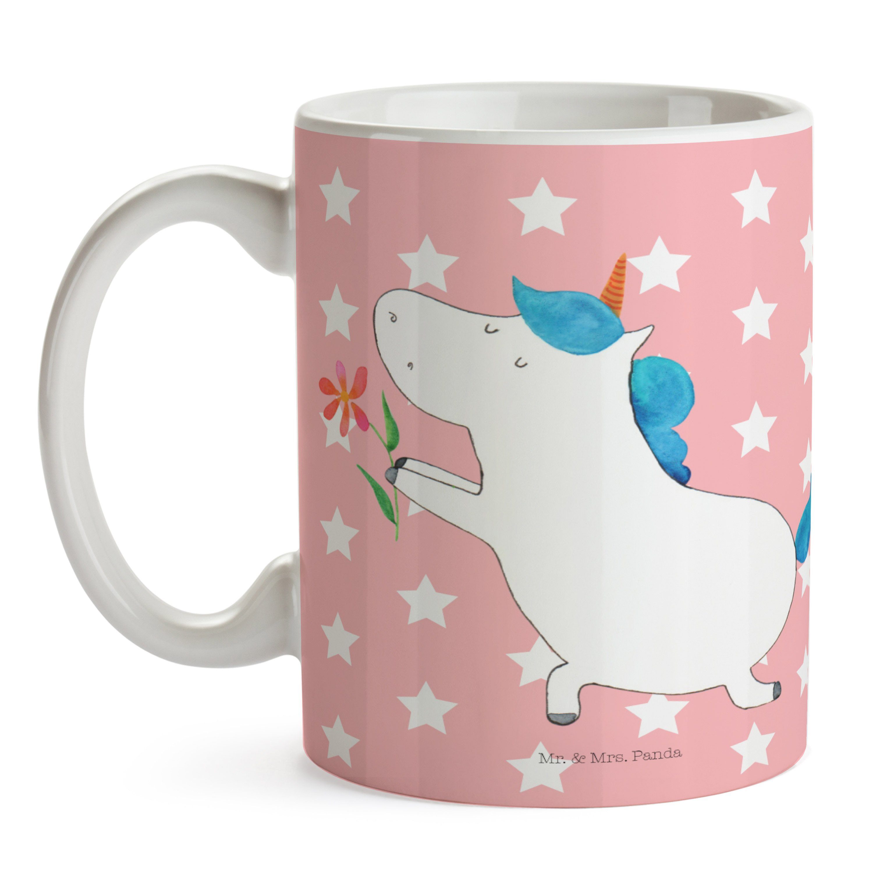 Pastell Blume - Einhorn & Mrs. Mr. Geschenk, - Panda heiraten, Kaffeebecher, Tasse Rot Einhö, Keramik