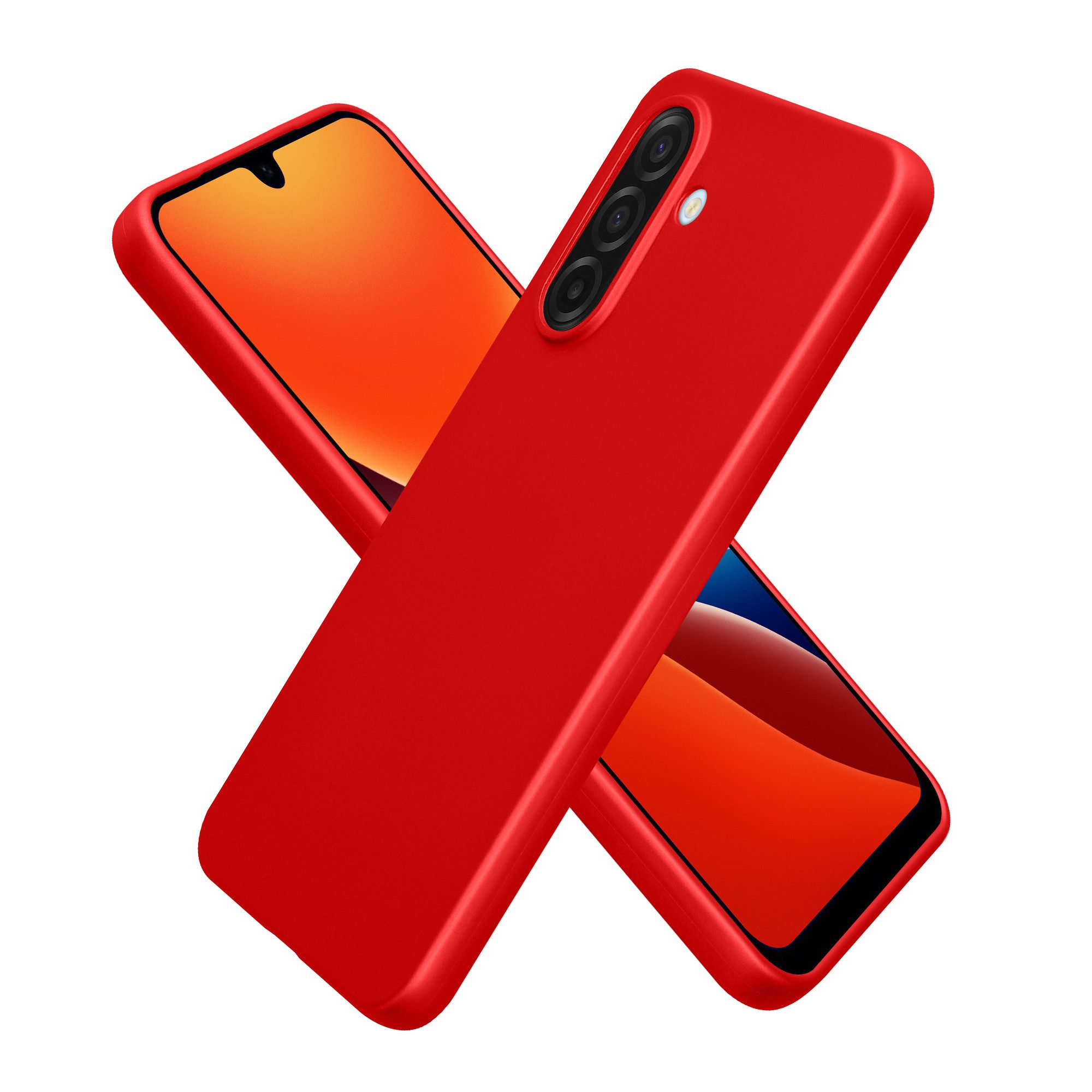 kwmobile Smartphone-Hülle Handyhülle für Samsung Galaxy A17 4G / 5G Hülle, Silikon Case metallisch schimmernd - Schutzhülle Cover