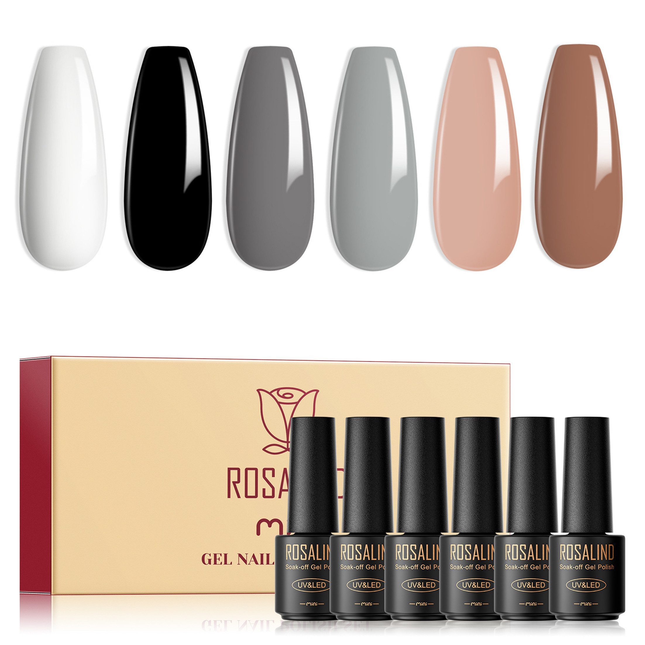 KINSI Nagellack-Set Starter Gel-Nagellack Set mit 6 Farben – Ideal für Anfänger, Perfekte Geschenkidee