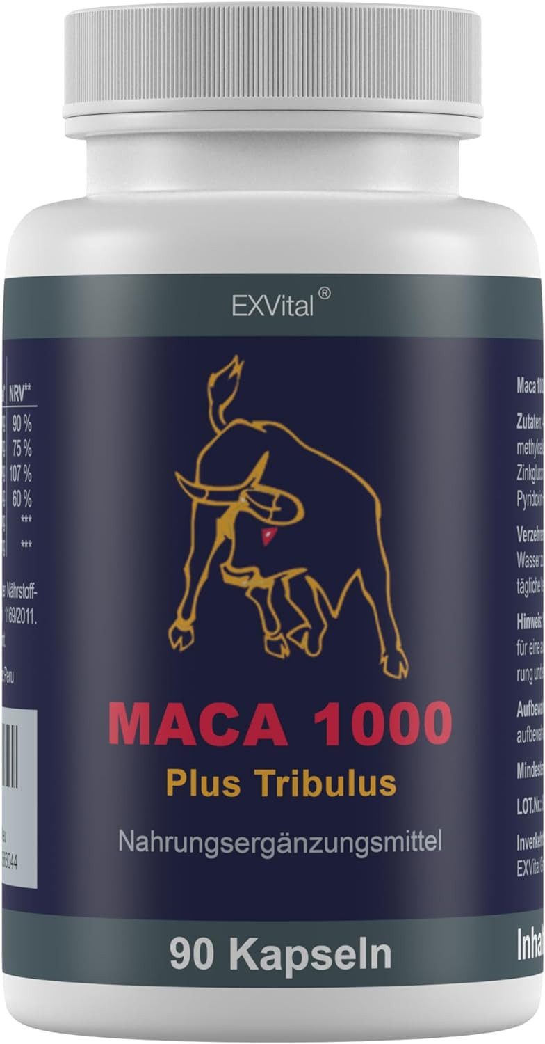 Maca 1000 plus Tribulus, Maca und Tribulus Terrestris ideal kombiniert Kapseln