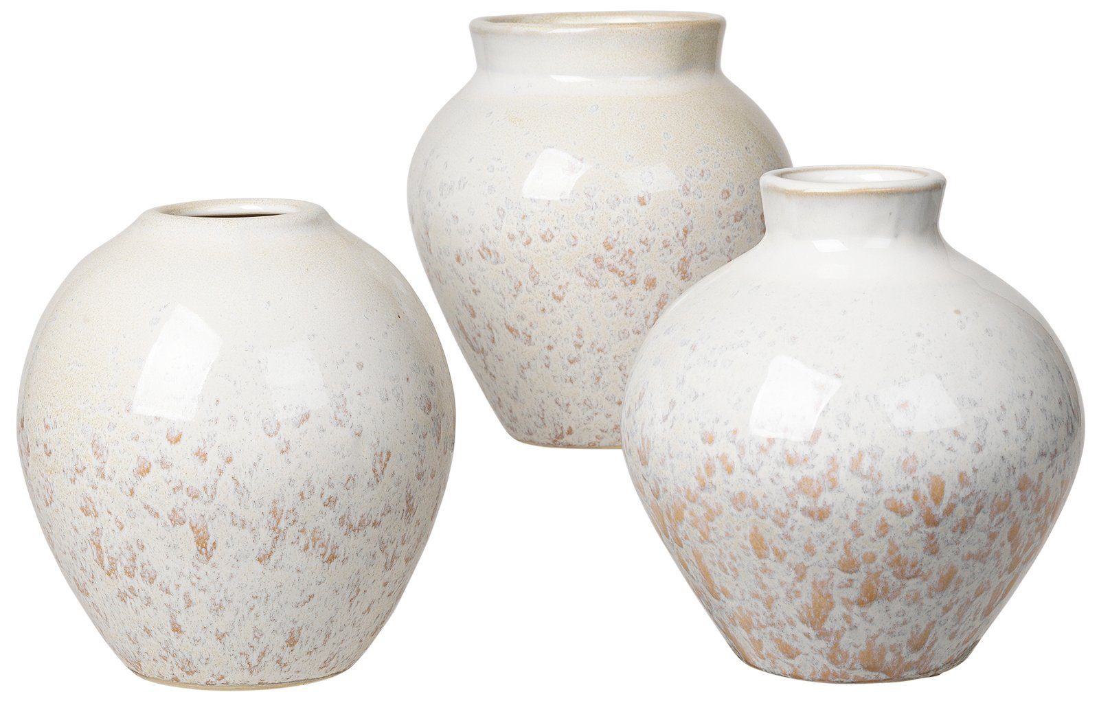 Broste Copenhagen Dekovase Ingrid Vase S 3tlg Keramik Rainy Day / Indian Tan (Vasen)