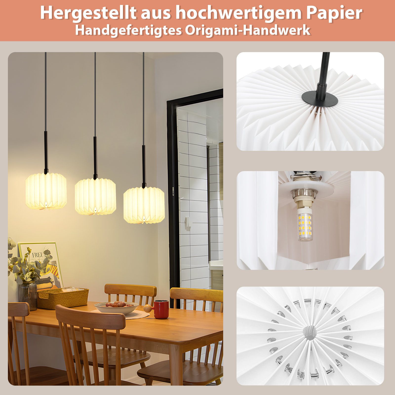 Nettlife Pendelleuchte Esstisch Vintage Weiß G9 günstig online kaufen