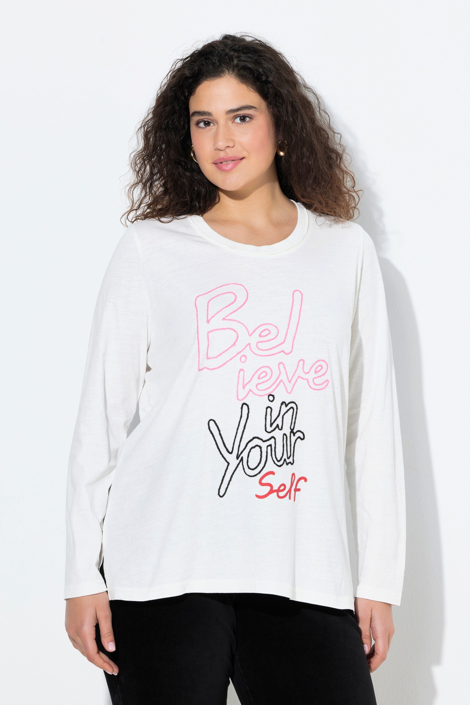 Ulla Popken T-Shirt Shirt Schriftmotiv Classic günstig online kaufen
