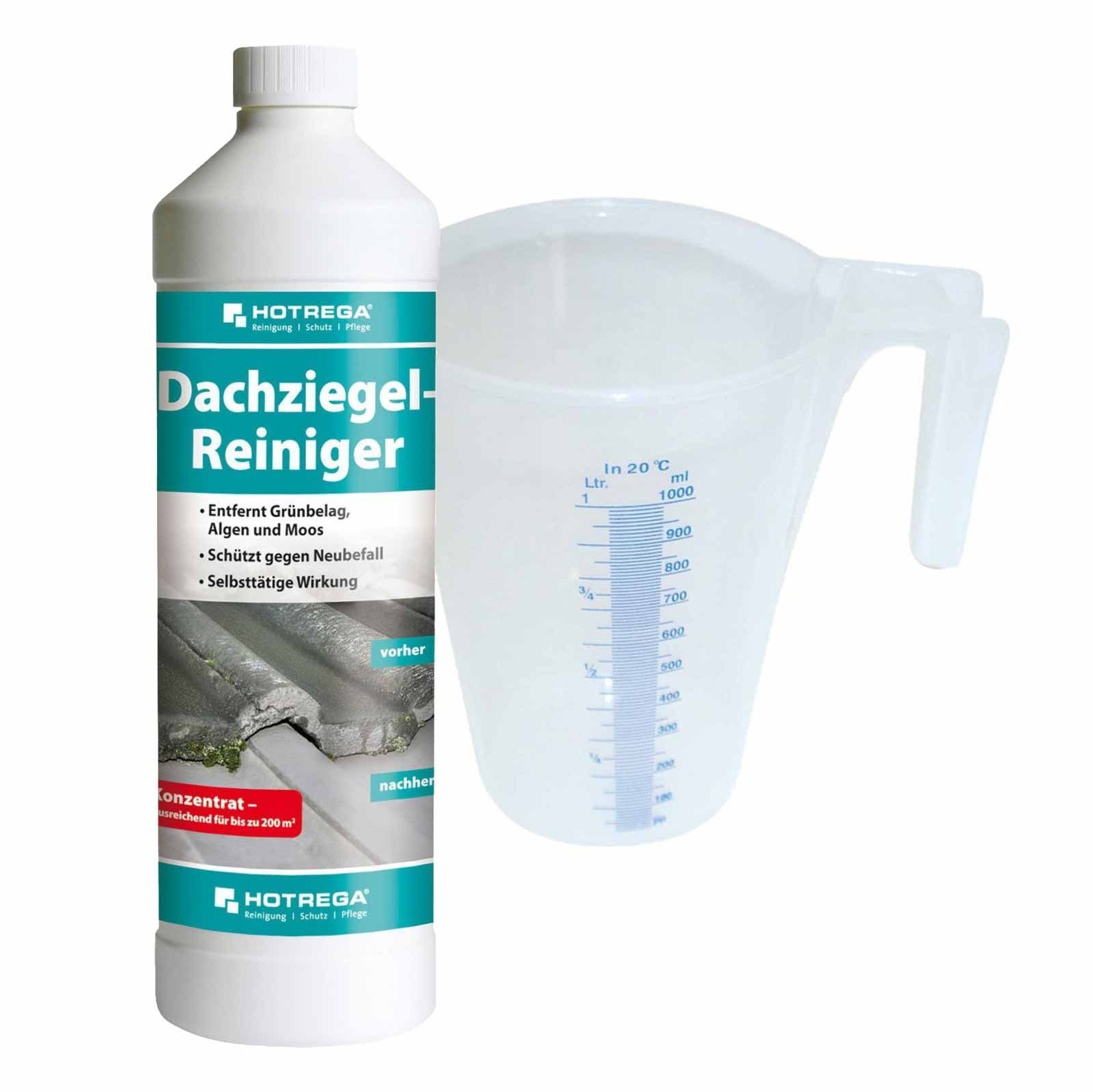 Dachziegel Reiniger Grünbelagentferner Dachreiniger 1L Messbecher 1L Reinigungskonzentrat