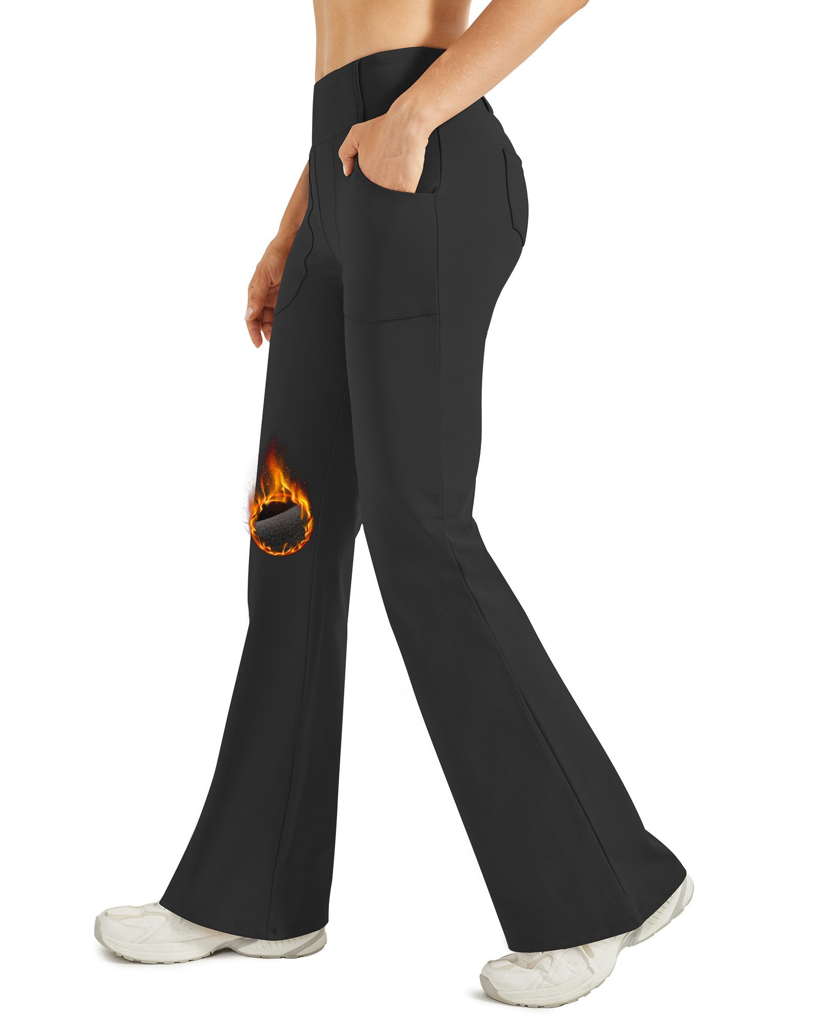 G4Free Schlaghose Damen Thermo Bootcut Yogahose Leggings Winter Gefüttert F günstig online kaufen