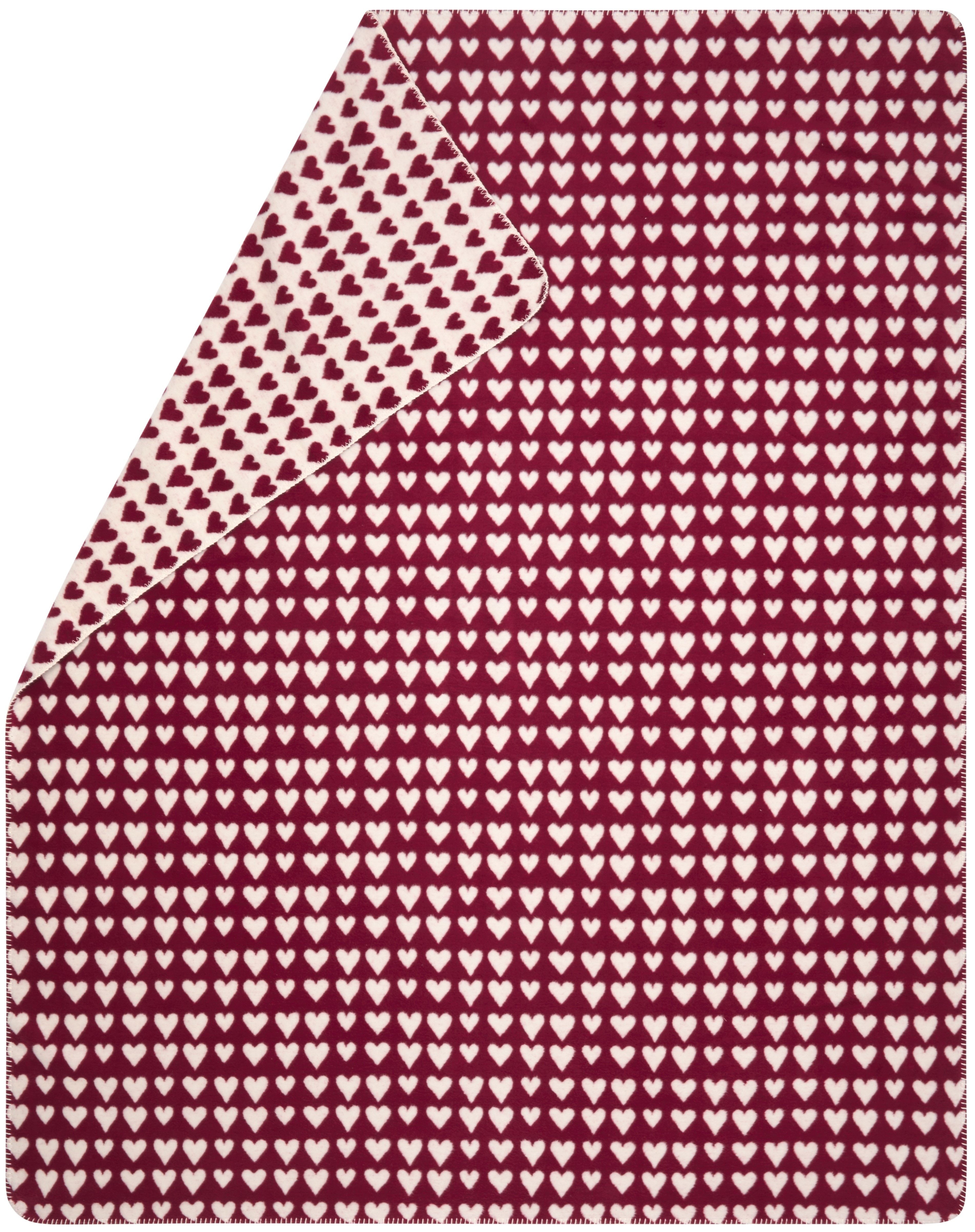 Wohndecke Kurzflor Savona 'Herzen' 150 x 200 cm, DAVID FUSSENEGGER günstig online kaufen