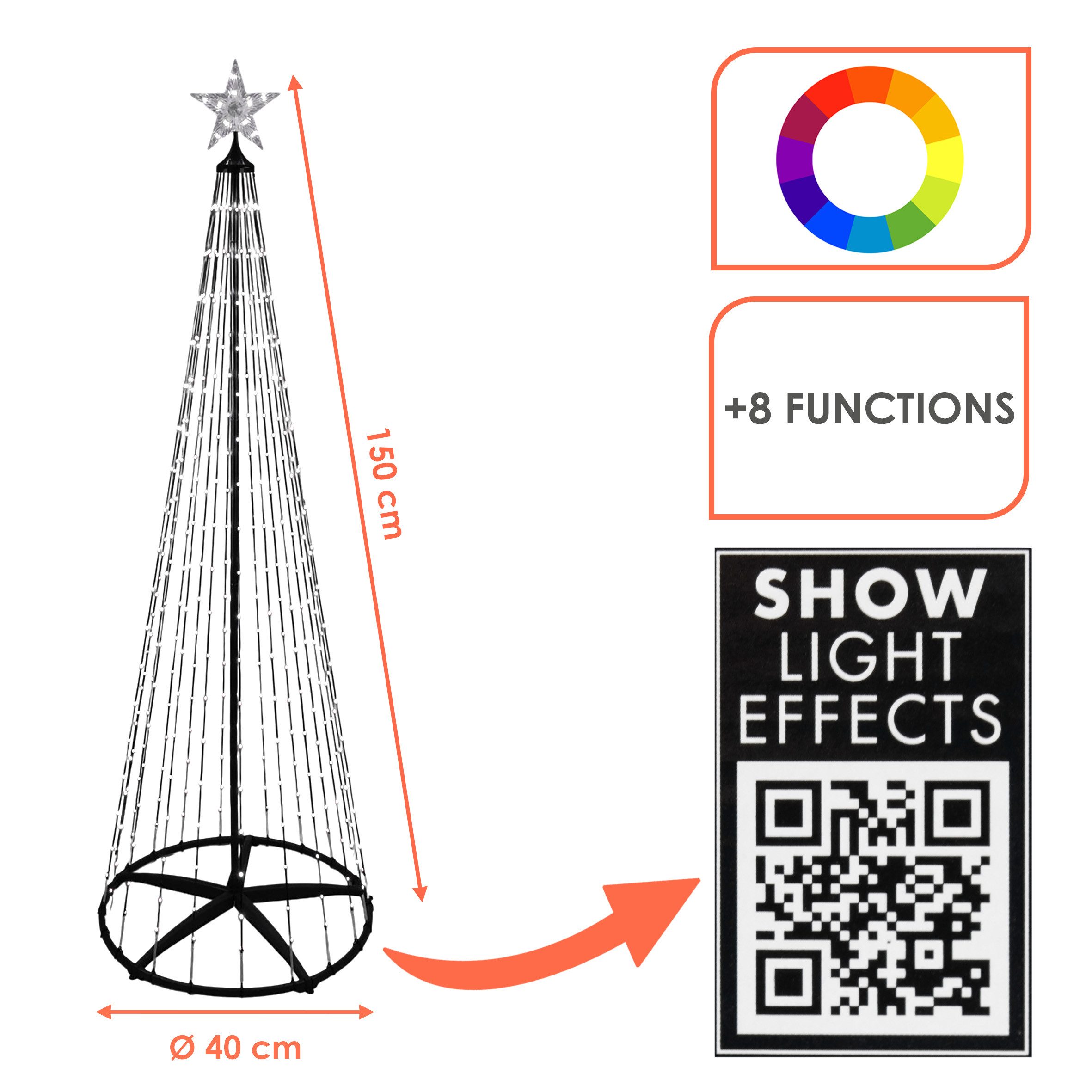 Spetebo LED-Dekofigur Lichterbaum mit Stern Spitze für Außen (Anzahl, 1 St. günstig online kaufen