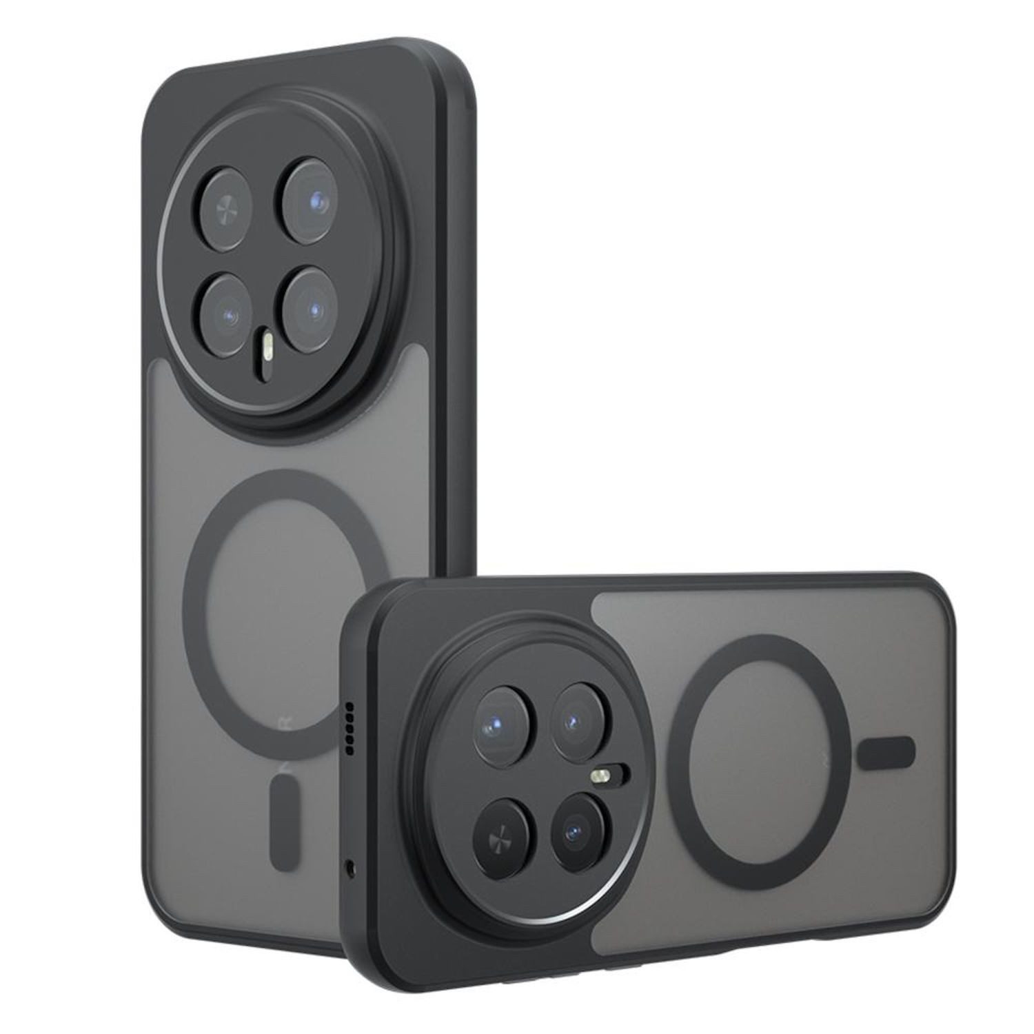 Wigento Handyhülle Für Honor Magic 8 Pro Armor MagSafe TPU PC Hybrid Schutz Hülle Schwarz, Stilvoll, MagSafe, präzise Passform
